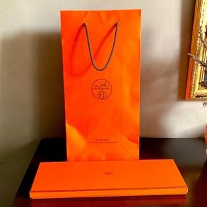 Authentic Hermes Shopping Bag and Tie Box